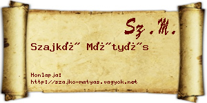 Szajkó Mátyás névjegykártya