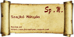 Szajkó Mátyás névjegykártya